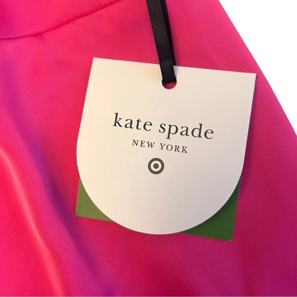 Kate Spade 90s Vibrant Pink Mini Tank Shift Dress with Bows Silky Womens Size 1X